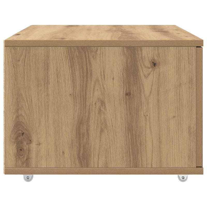 vidaXL Fiókos szekrény kerékkel Barna 55 x 45 x 33.5 cm Faanyag