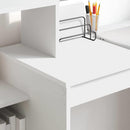 vidaXL Asztal polcokkal tárolóval Fehér 100 x 40 x 90 cm Faanyag