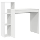 vidaXL Asztal polcokkal tárolóval Fehér 100 x 40 x 90 cm Faanyag