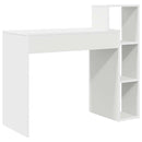 vidaXL Asztal polcokkal tárolóval Fehér 100 x 40 x 90 cm Faanyag