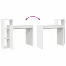 vidaXL Asztal polcokkal tárolóval Fehér 100 x 40 x 90 cm Faanyag