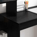 vidaXL Asztal polcokkal Fekete tölgy 100 x 40 x 90 cm Faanyag