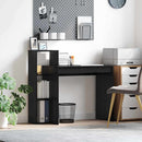 vidaXL Asztal polcokkal Fekete tölgy 100 x 40 x 90 cm Faanyag
