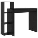 vidaXL Asztal polcokkal Fekete tölgy 100 x 40 x 90 cm Faanyag