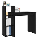 vidaXL Asztal polcokkal Fekete tölgy 100 x 40 x 90 cm Faanyag