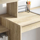 vidaXL Asztal polcokkal Sonoma tölgy 100 x 40 x 90 cm Faanyag