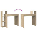 vidaXL Asztal polcokkal Sonoma tölgy 100 x 40 x 90 cm Faanyag