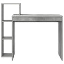 vidaXL Asztal polcokkal Beton Szürke 100 x 40 x 90 cm Faanyag