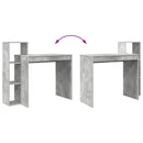 vidaXL Asztal polcokkal Beton Szürke 100 x 40 x 90 cm Faanyag