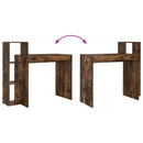 vidaXL Asztal polcokkal Füstölt tölgy 100 x 40 x 90 cm Faanyag