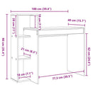 vidaXL Asztal polcokkal Füstölt tölgy 100 x 40 x 90 cm Faanyag