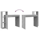 vidaXL Asztal polcokkal Szürke Sonoma 100 x 40 x 90 cm Faanyag
