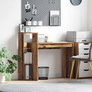 vidaXL Asztal polcokkal tárolóval Öreg fa 100 x 40 x 90 cm Faanyag