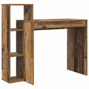 vidaXL Asztal polcokkal tárolóval Öreg fa 100 x 40 x 90 cm Faanyag