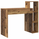 vidaXL Asztal polcokkal tárolóval Öreg fa 100 x 40 x 90 cm Faanyag