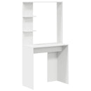 vidaXL Asztal polcokkal tárolóval Fehér 78,5 x 37 x 154,5 cm Faanyag