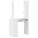 vidaXL Asztal polcokkal tárolóval Fehér 78,5 x 37 x 154,5 cm Faanyag