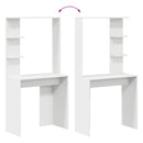 vidaXL Asztal polcokkal tárolóval Fehér 78,5 x 37 x 154,5 cm Faanyag