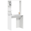vidaXL Asztal polcokkal tárolóval Fehér 78,5 x 37 x 154,5 cm Faanyag