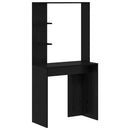 vidaXL Asztal polcokkal Fekete tölgy 78,5 x 37 x 154,5 cm Faanyag