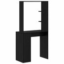 vidaXL Asztal polcokkal Fekete tölgy 78,5 x 37 x 154,5 cm Faanyag
