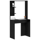 vidaXL Asztal polcokkal Fekete tölgy 78,5 x 37 x 154,5 cm Faanyag