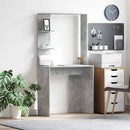 vidaXL Asztal polcokkal Beton Szürke 78,5 x 37 x 154,5 cm Faanyag