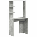 vidaXL Asztal polcokkal Beton Szürke 78,5 x 37 x 154,5 cm Faanyag