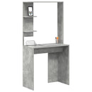 vidaXL Asztal polcokkal Beton Szürke 78,5 x 37 x 154,5 cm Faanyag
