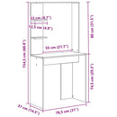 vidaXL Asztal polcokkal Beton Szürke 78,5 x 37 x 154,5 cm Faanyag