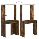 vidaXL Asztal polcokkal Füstölt tölgy 78,5 x 37 x 154,5 cm Faanyag