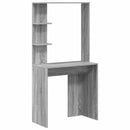 vidaXL Asztal polcokkal Szürke Sonoma 78,5 x 37 x 154,5 cm Faanyag