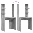 vidaXL Asztal polcokkal Szürke Sonoma 78,5 x 37 x 154,5 cm Faanyag