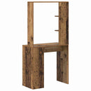 vidaXL Asztal polcokkal tárolóval Öreg fa 78,5 x 37 x 154,5 cm Faanyag