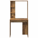 vidaXL Asztal polcokkal tárolóval Öreg fa 78,5 x 37 x 154,5 cm Faanyag