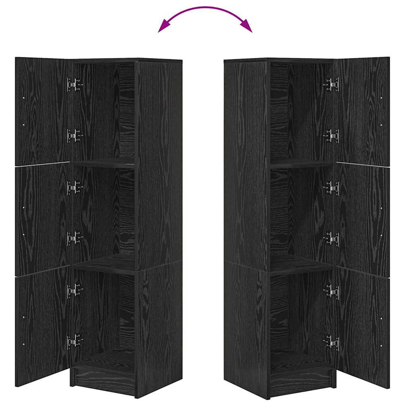 vidaXL Magas Tároló Musta tammi 31,5 x 32 x 124 cm Faanyag