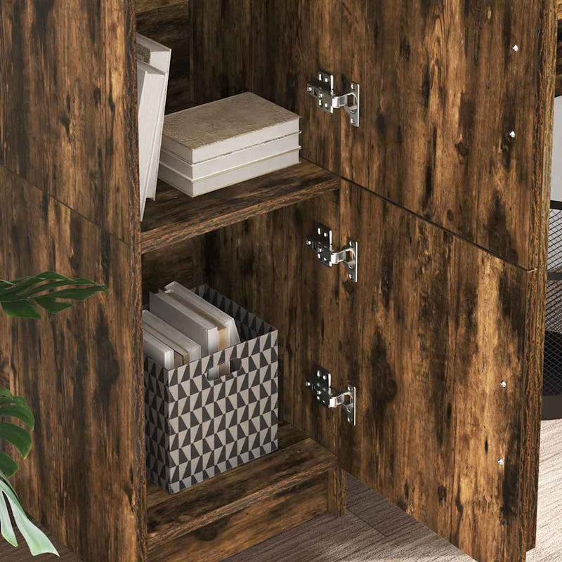 vidaXL Magas Tároló Füstölt tölgy 31,5 x 32 x 124 cm Faanyag