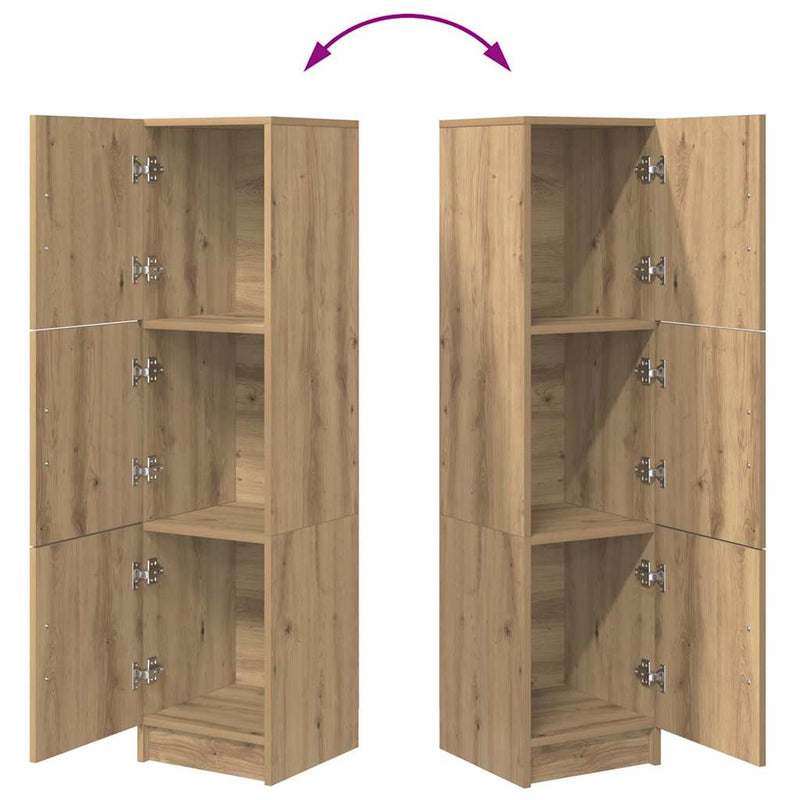 vidaXL Magas Tároló kézműves tölgy 31,5 x 32 x 124 cm Faanyag