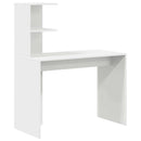 vidaXL Asztal polcokkal tárolóval Fehér 102 x 50 x 124 cm Faanyag