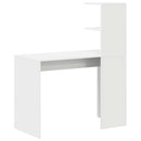 vidaXL Asztal polcokkal tárolóval Fehér 102 x 50 x 124 cm Faanyag