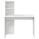 vidaXL Asztal polcokkal tárolóval Fehér 102 x 50 x 124 cm Faanyag
