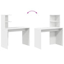 vidaXL Asztal polcokkal tárolóval Fehér 102 x 50 x 124 cm Faanyag