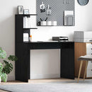 vidaXL Asztal polcokkal Fekete tölgy 102 x 50 x 124 cm Faanyag