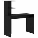 vidaXL Asztal polcokkal Fekete tölgy 102 x 50 x 124 cm Faanyag