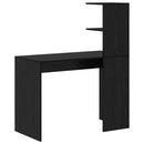 vidaXL Asztal polcokkal Fekete tölgy 102 x 50 x 124 cm Faanyag