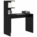vidaXL Asztal polcokkal Fekete tölgy 102 x 50 x 124 cm Faanyag