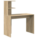 vidaXL Asztal polcokkal sonoma tölgy 102 x 50 x 124 cm Faanyag