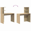 vidaXL Asztal polcokkal sonoma tölgy 102 x 50 x 124 cm Faanyag