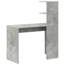 vidaXL Asztal polcokkal Beton Szürke 102 x 50 x 124 cm Faanyag