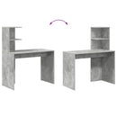 vidaXL Asztal polcokkal Beton Szürke 102 x 50 x 124 cm Faanyag